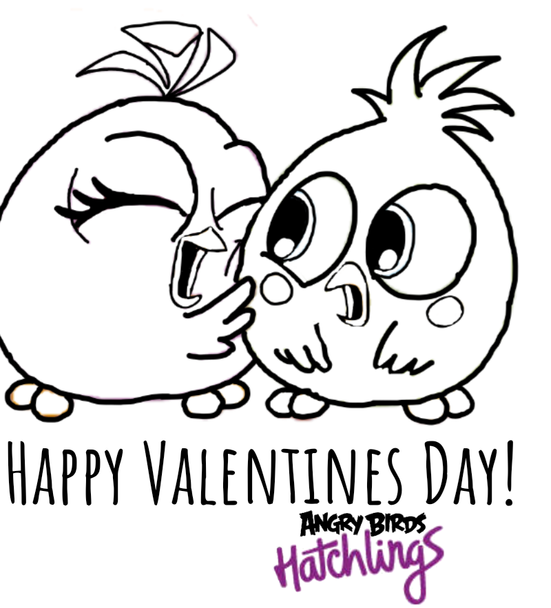 Hatchlings coloring valentines day card by angrybirdstiff on