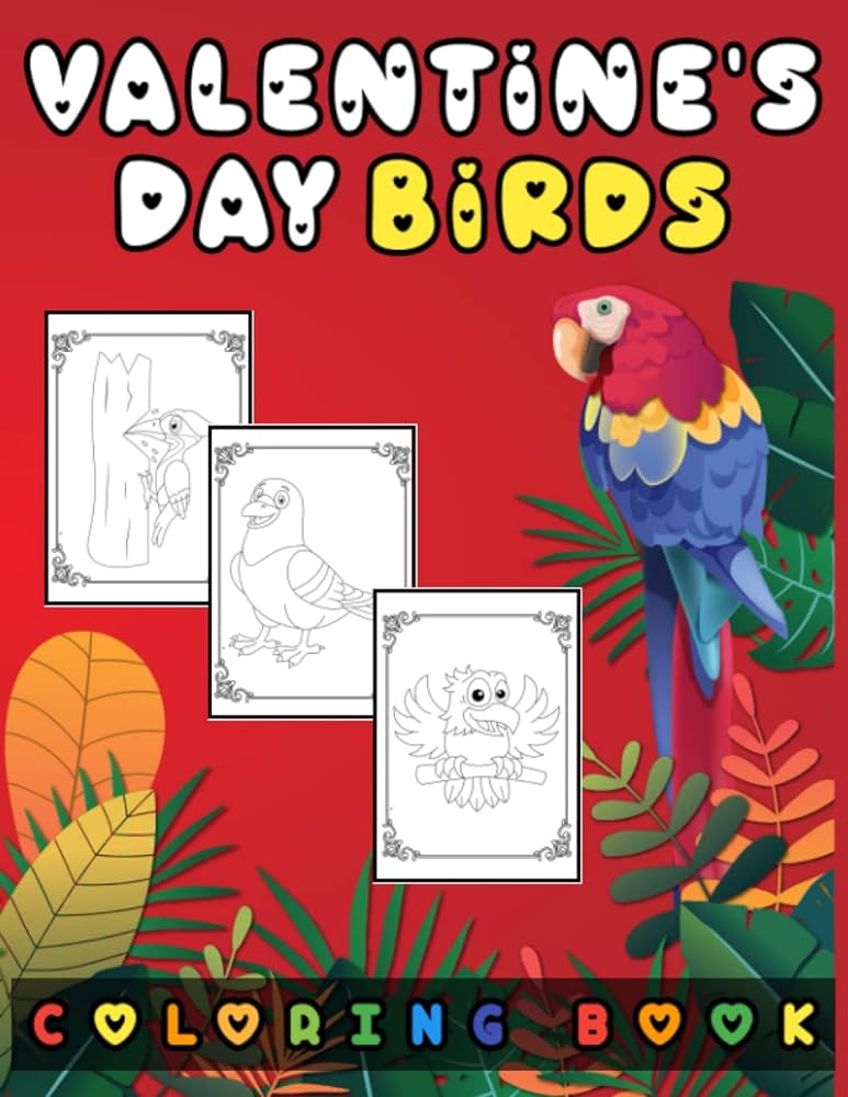 Birds valentines day coloring book valantines day bird coloring book for kids in ages