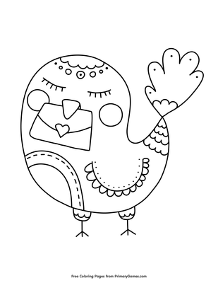 Bird with letter coloring page â free printable pdf from