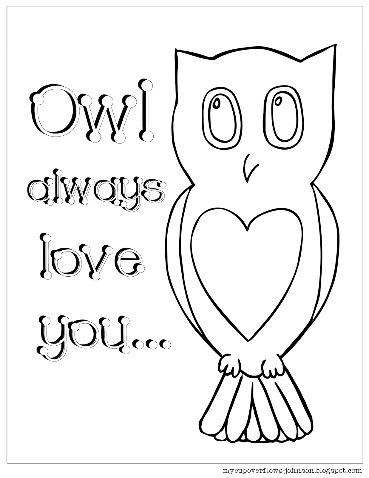 My cup overflows coloring pages for valentines day