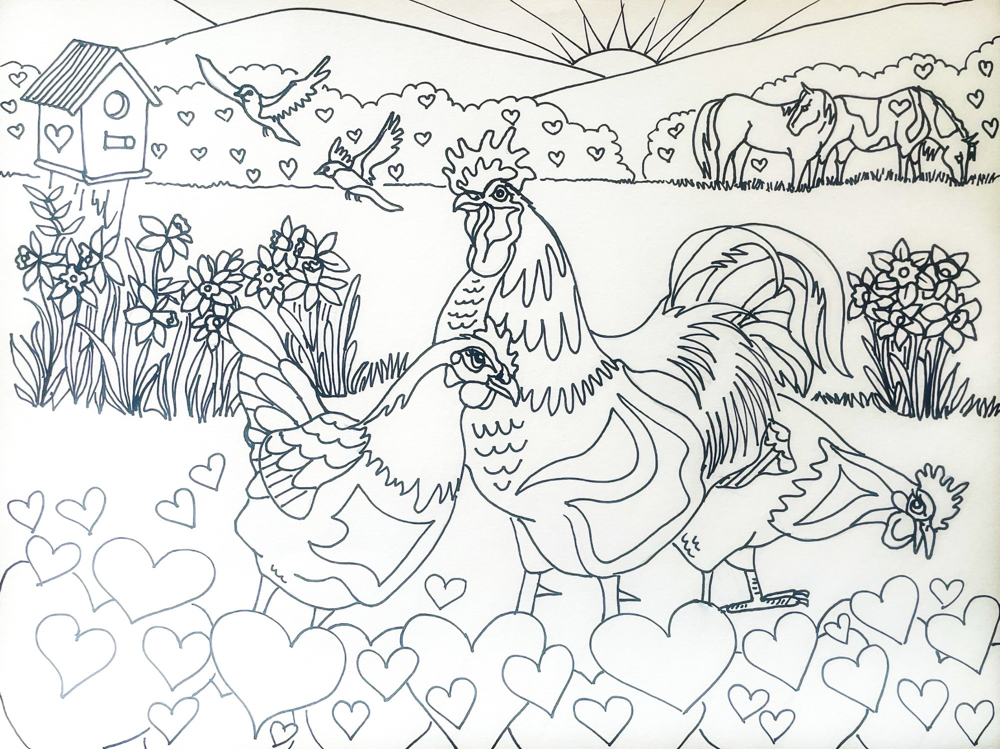 Valentines day coloring page â