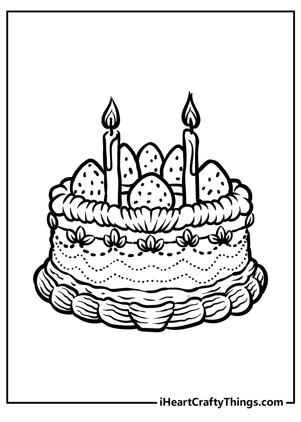 Cake coloring pages free printables
