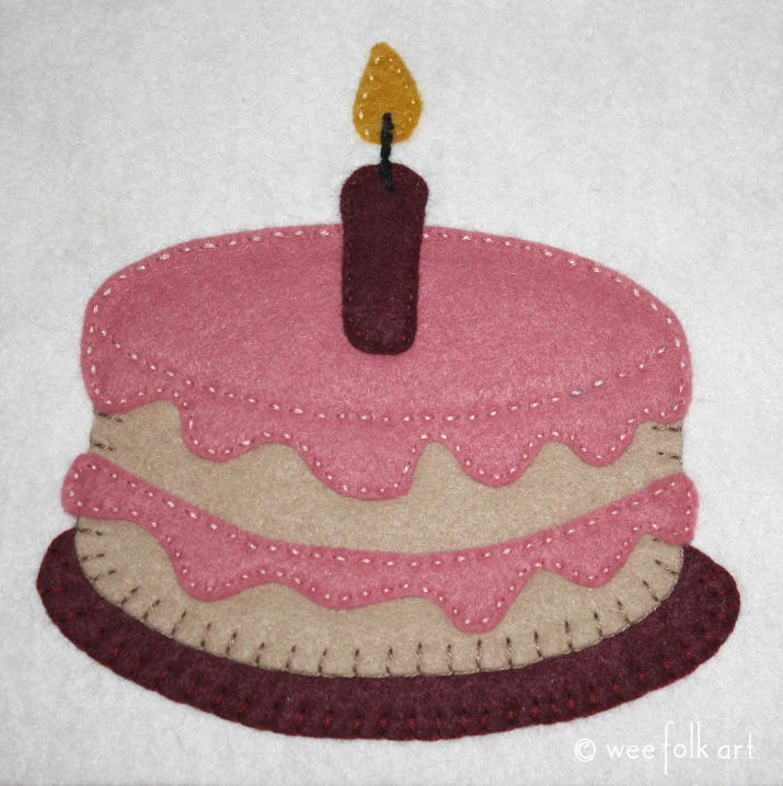 Birthday cake coloring page â wee folk art