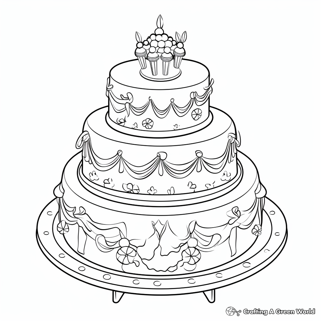 Cake coloring pages