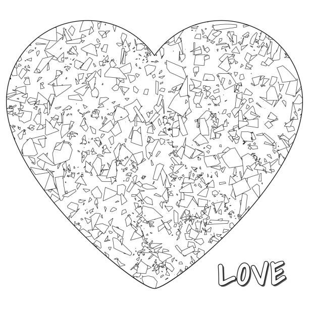 Broken valentine heart the icon of vector stock illustration