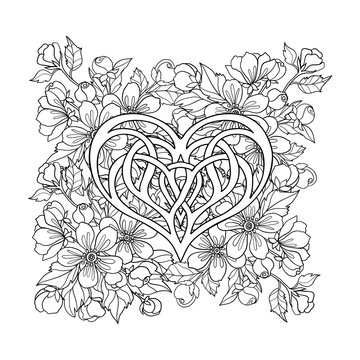 Adult coloring page heart images â browse photos vectors and video