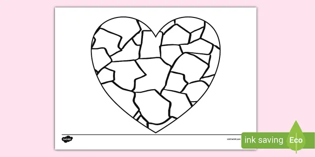 Mosaic heart louring page teacher made