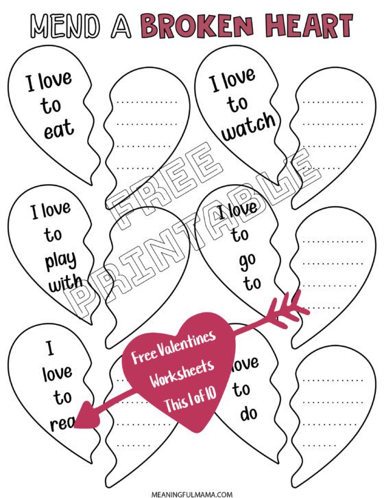 Free valentines day worksheets for kids