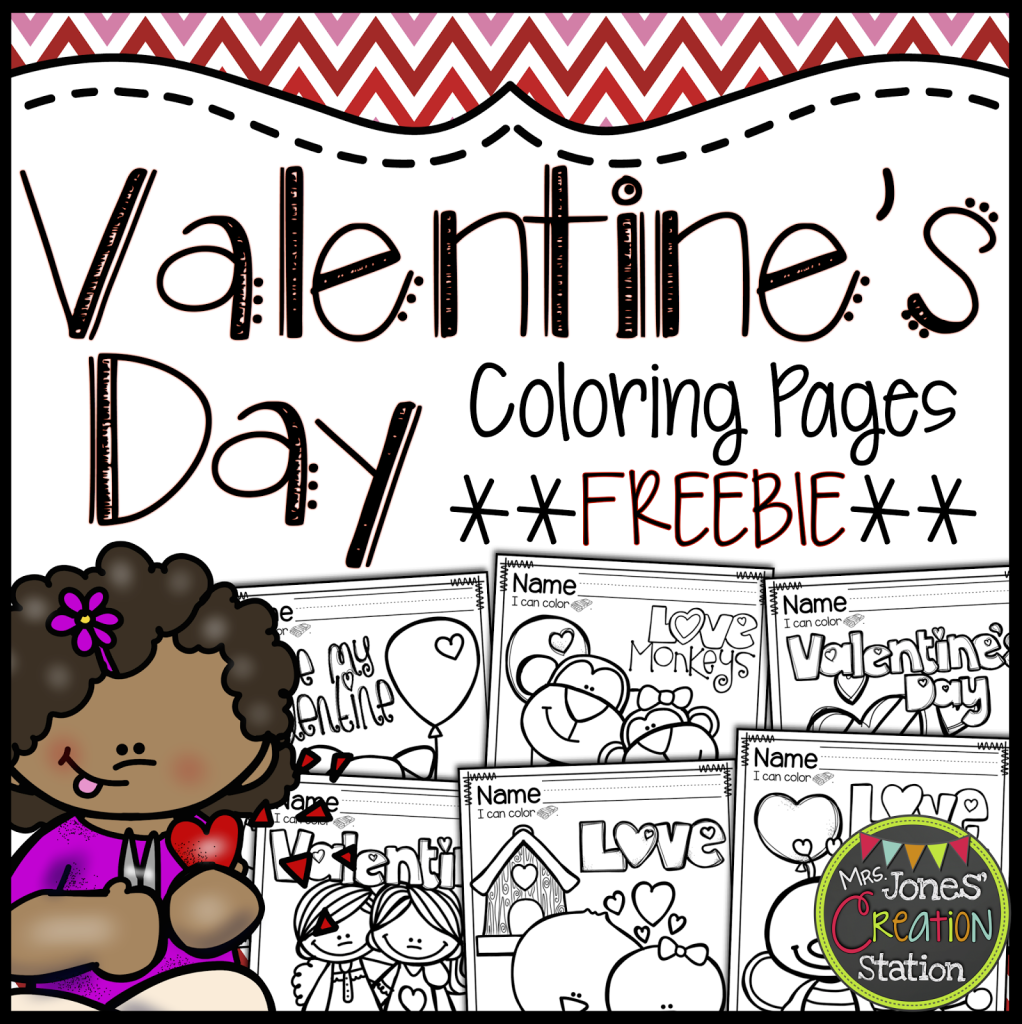 Valentines day coloring pages freebie