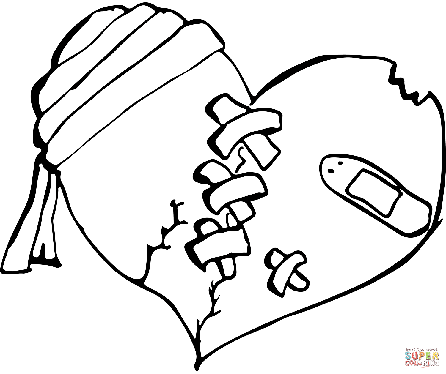Mended broken heart coloring page free printable coloring pages
