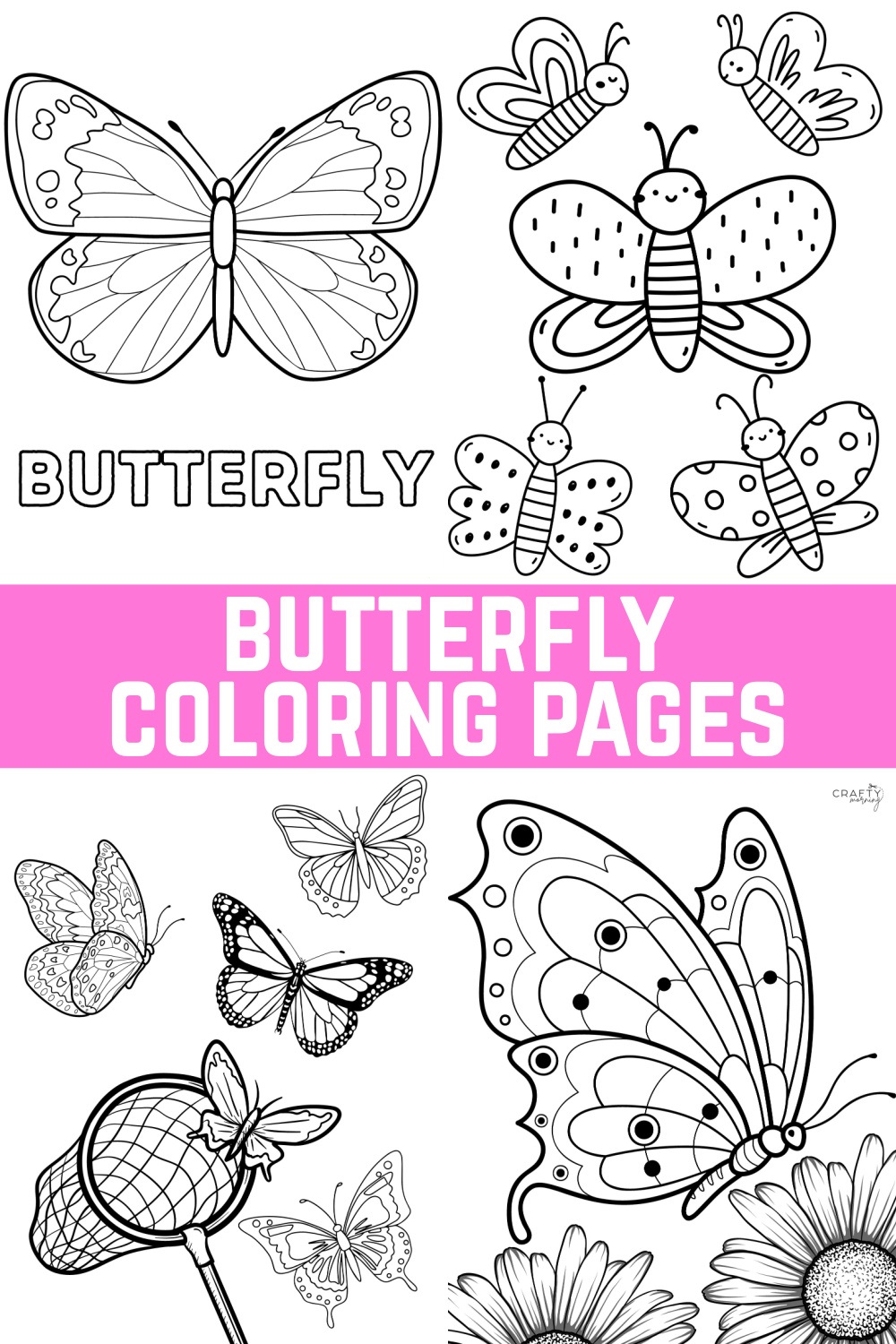 Free butterfly coloring pages to print