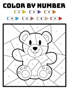 Free valentines day color by number printable pages