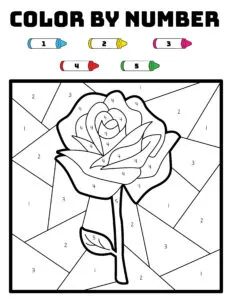 Free valentines day color by number printable pages