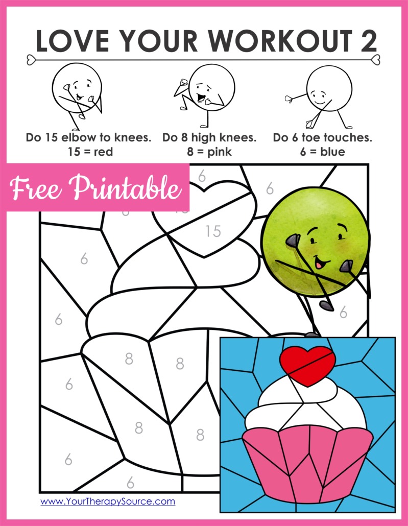 Valentine color by number worksheets