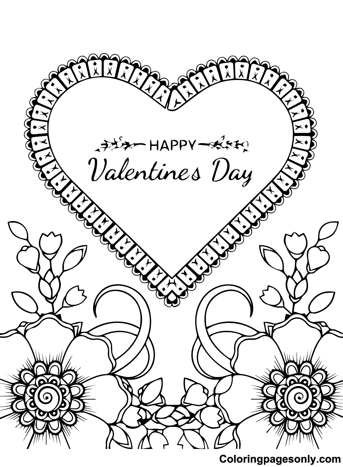 Valentines day cards coloring pages printable for free download