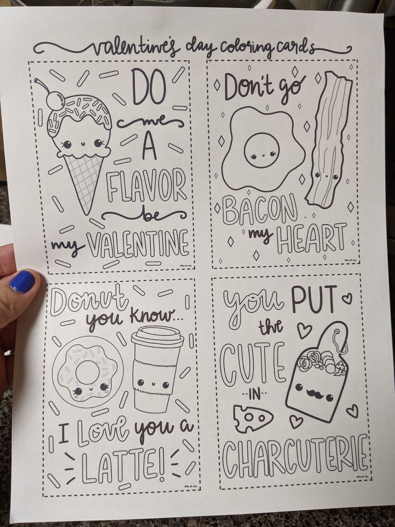 Valentines day card puns coloring sheet â bits of joy