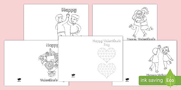 Valentines day friendship louring cards teacher made