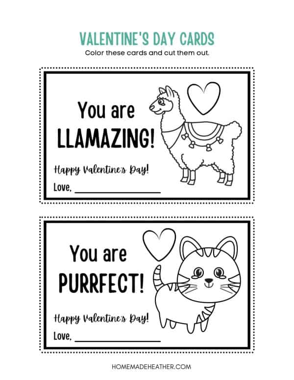 Black white printable valentine cards homemade heather