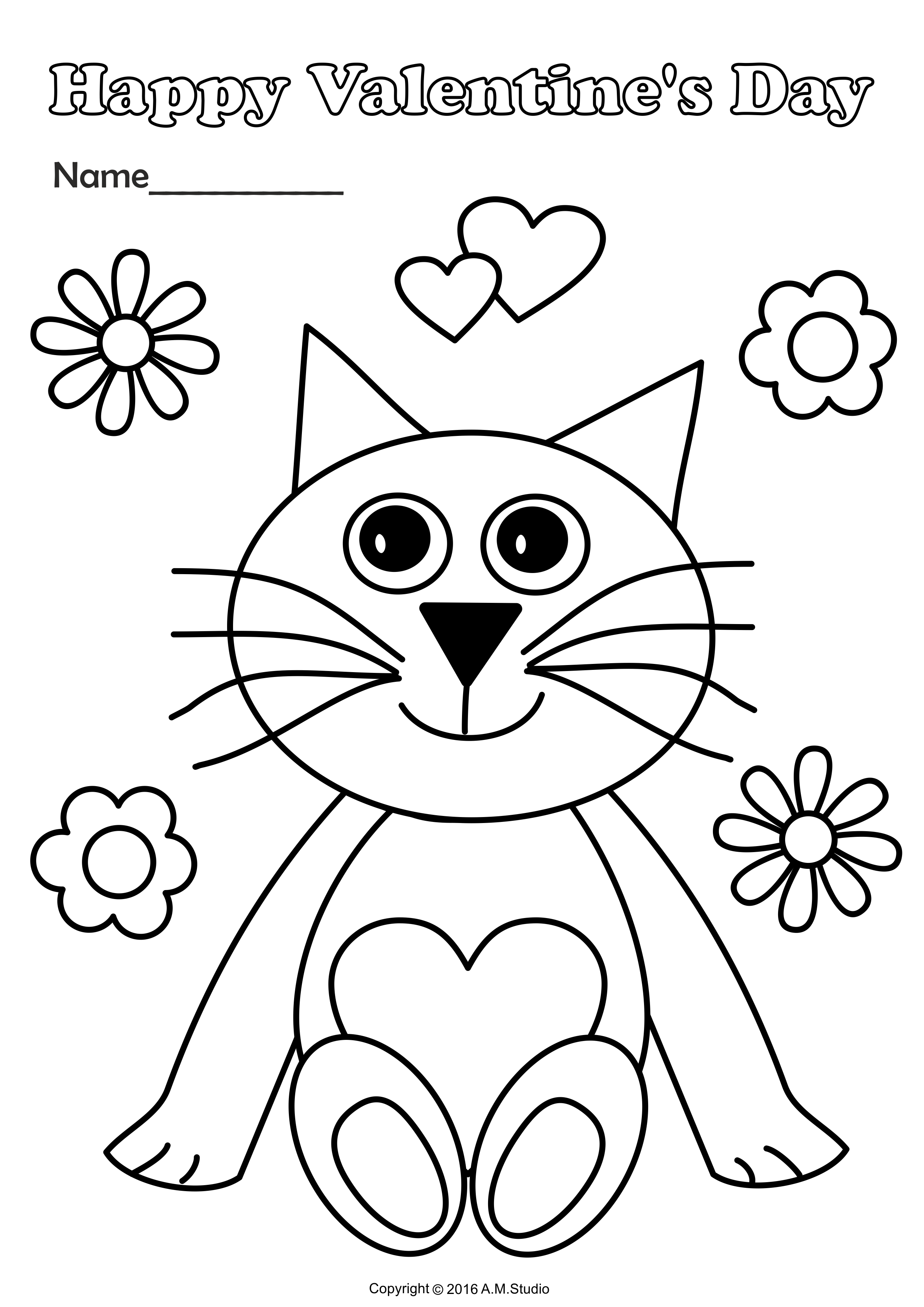 Valentines day printable coloring pages for kids