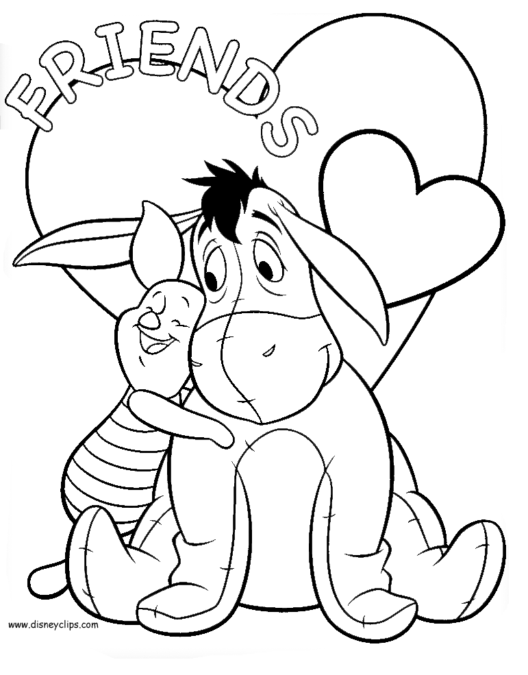 Disney valentines day coloring pages