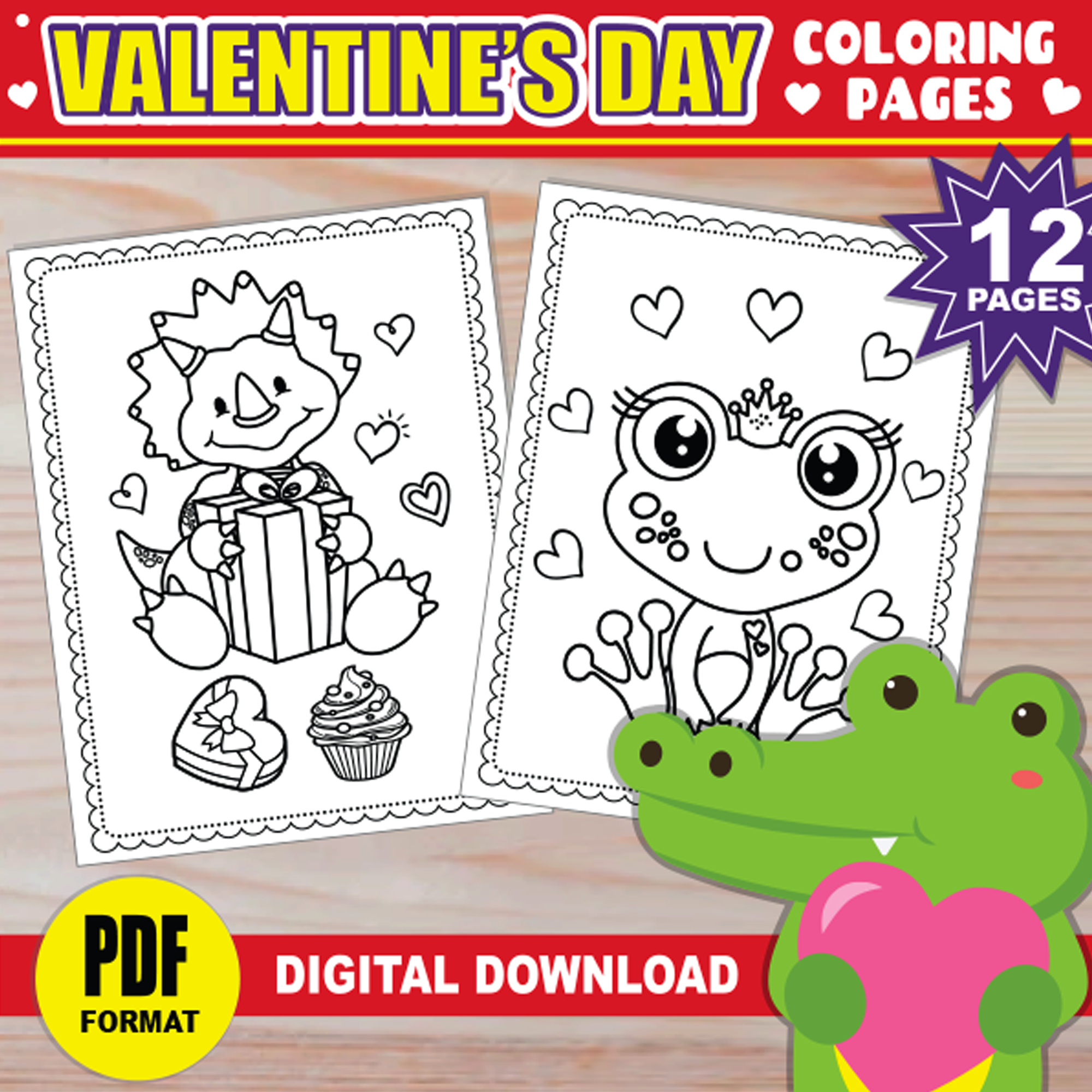 Valentines day coloring pages for kids printable valentines day activity valentines party favors easy to color