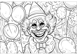 Clown coloring pages for adults kids