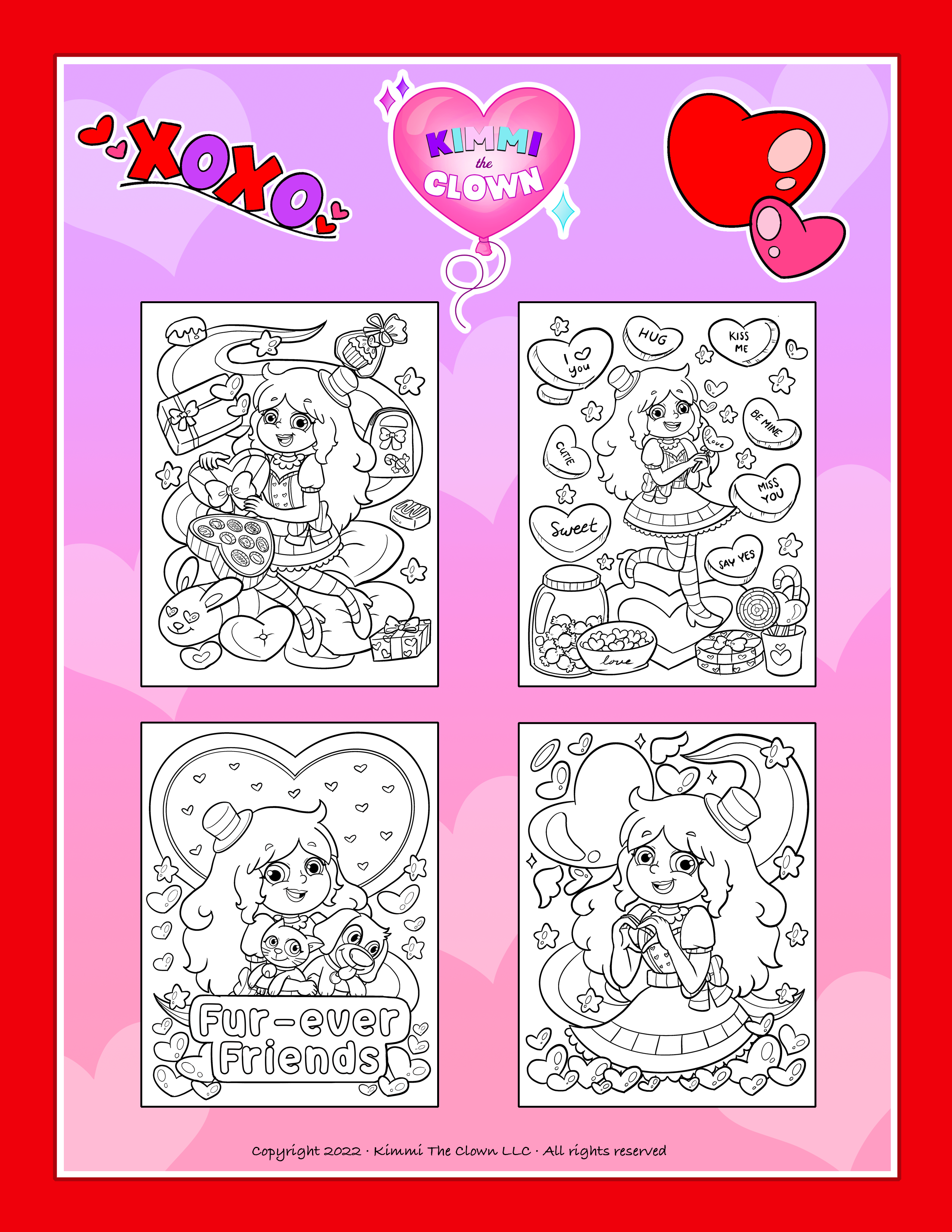 Kimmi the clownâ valentines day coloring book â kimmi the clown