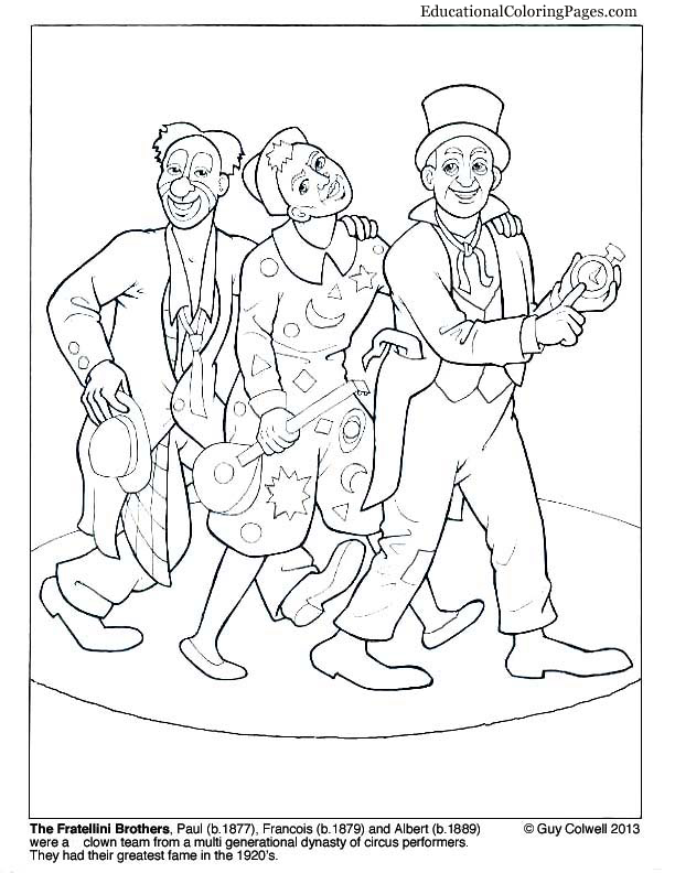 Clowns coloring pages