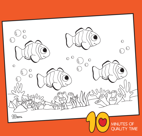 Clownfish coloring page â minutes of quality time