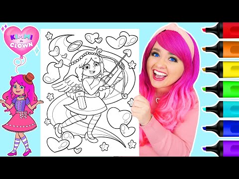 Coloring kimmi the clown valentines day cupid coloring page ohuhu art markers