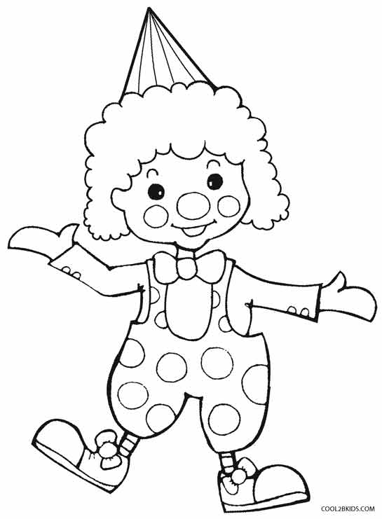 Printable clown coloring pages for kids