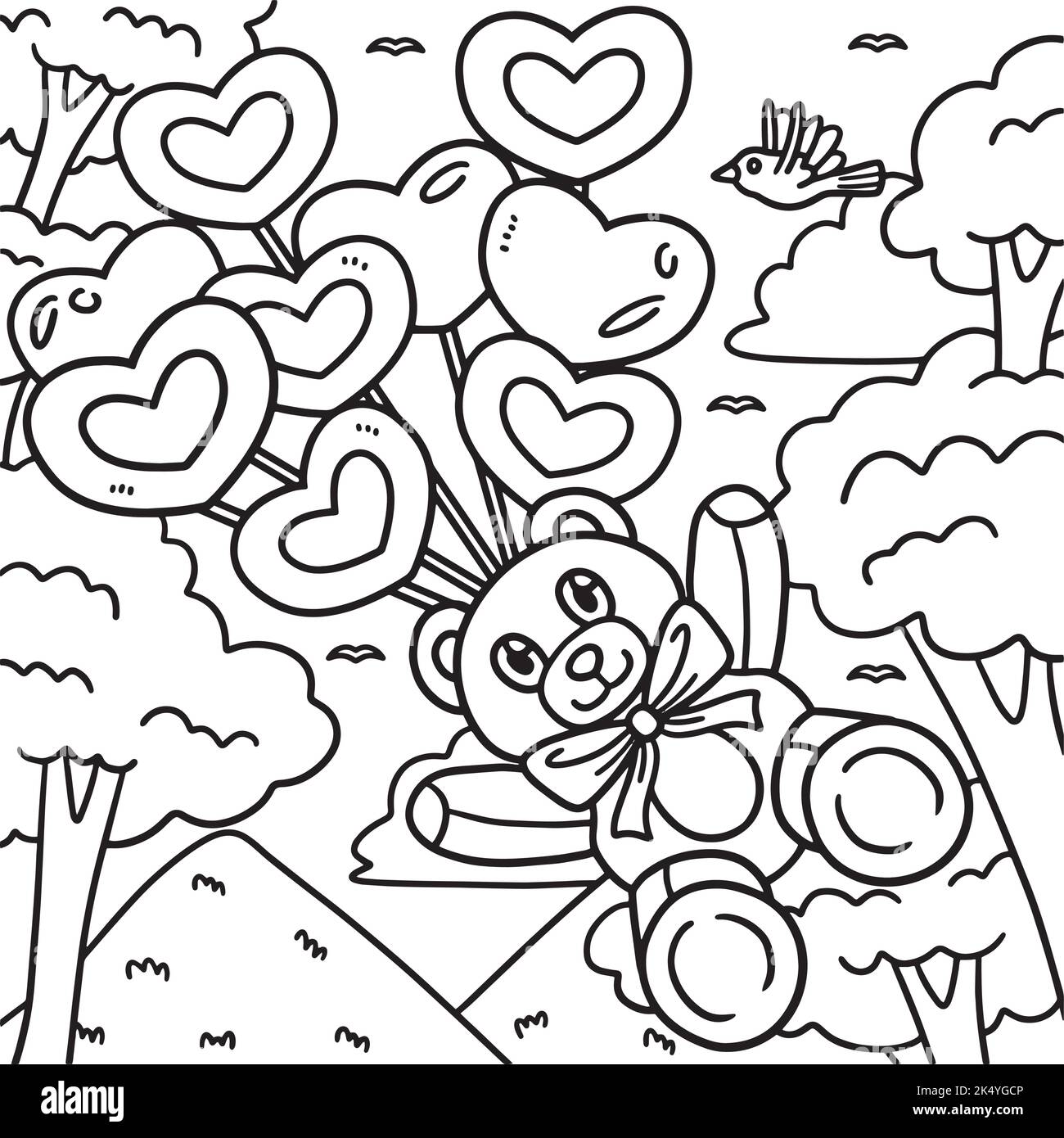 Coloring page balloons black and white stock photos images