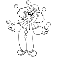 Juggling clown coloring pages