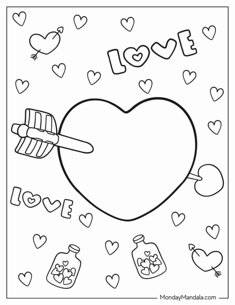 Heart coloring pages free pdf printables