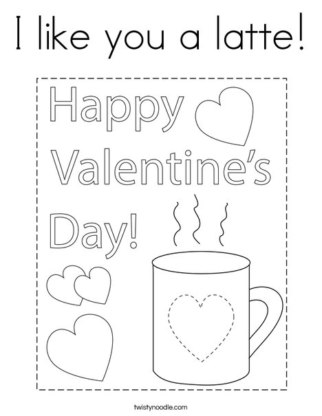 I like you a latte coloring page