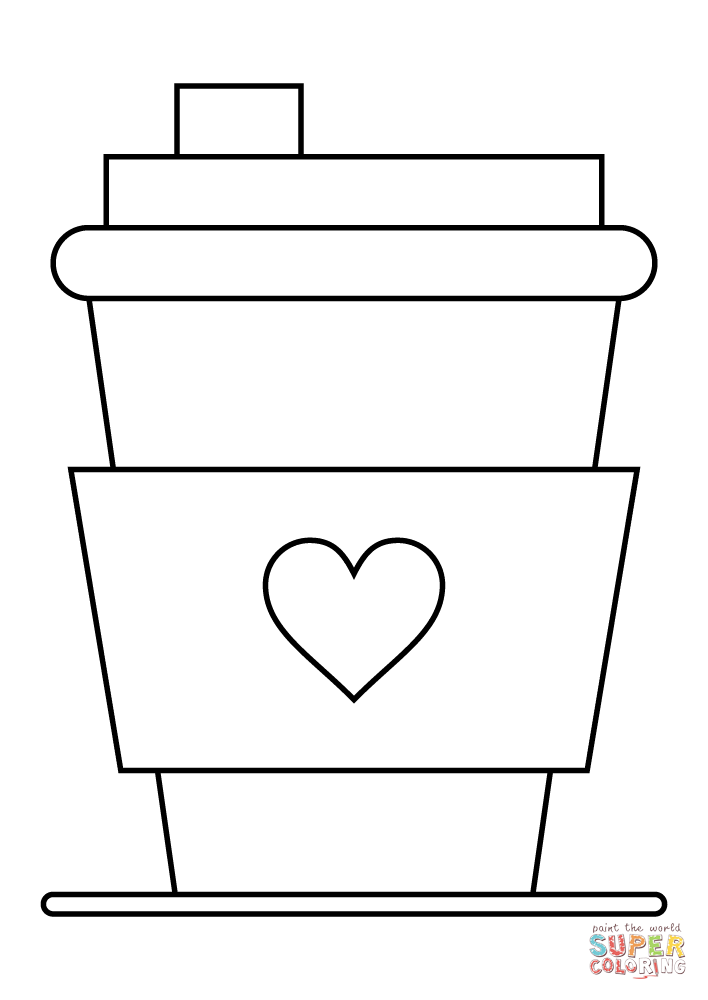 Valentines day coffee cup coloring page free printable coloring pages