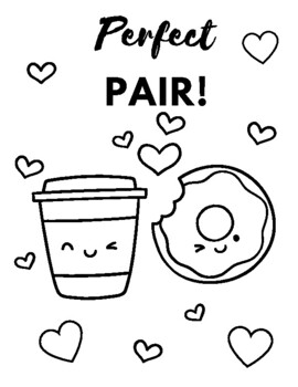 Valentines day card coloring pages cute food theme by awesome art activities