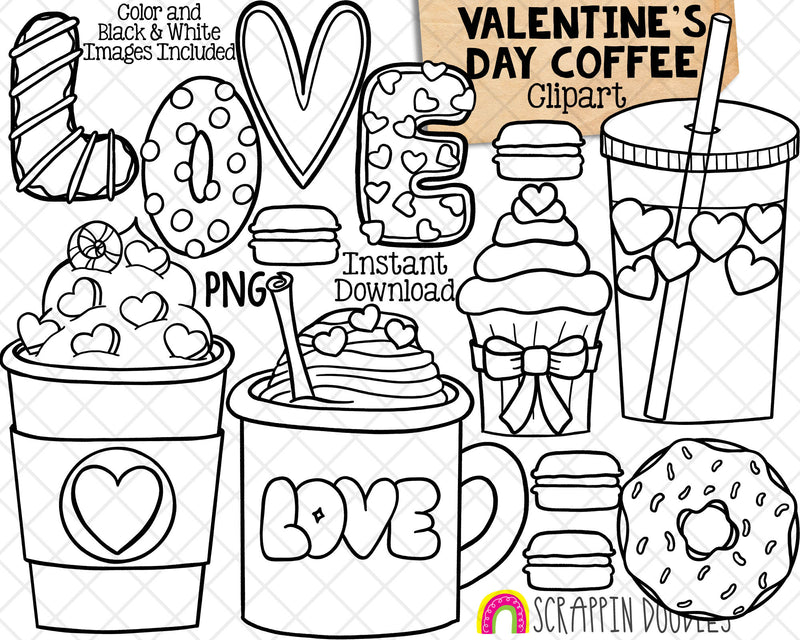 Valentines day coffee clipart