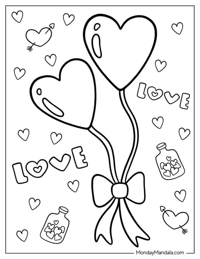 I love you coloring pages free pdf printables