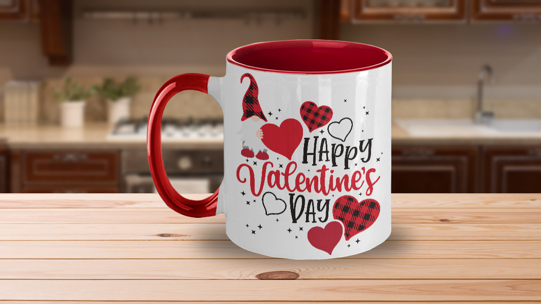 Mug valentines day gift happy valentines day gnome coffee two