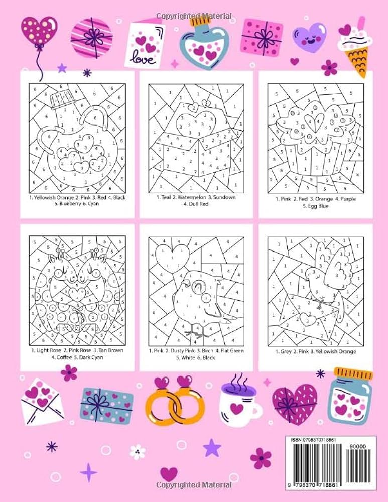 Valentines day color by numbers for kids a cute valentines day color by numbers activity coloring book for kids valentines day gift for girls and boys book house torey abernathy