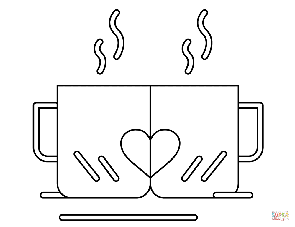 Valentines day love couple teacups coloring page free printable coloring pages