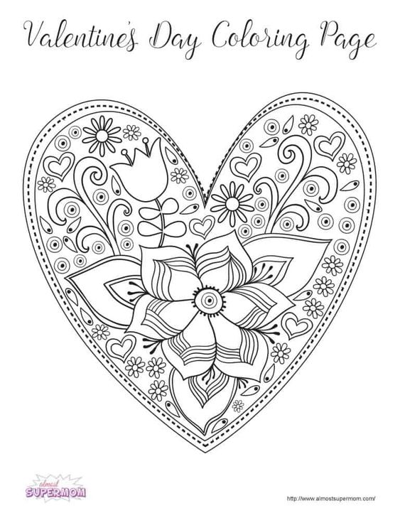 Free printable valentines day coloring pages for adults