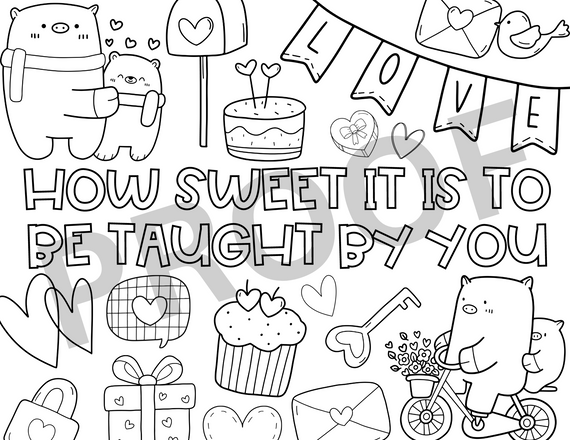 Valentines day coloring page for teachers â newport home decor