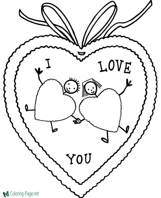 Valentines day coloring pages