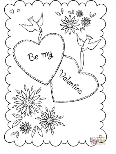 Free valentines day coloring printables worksheets for kids