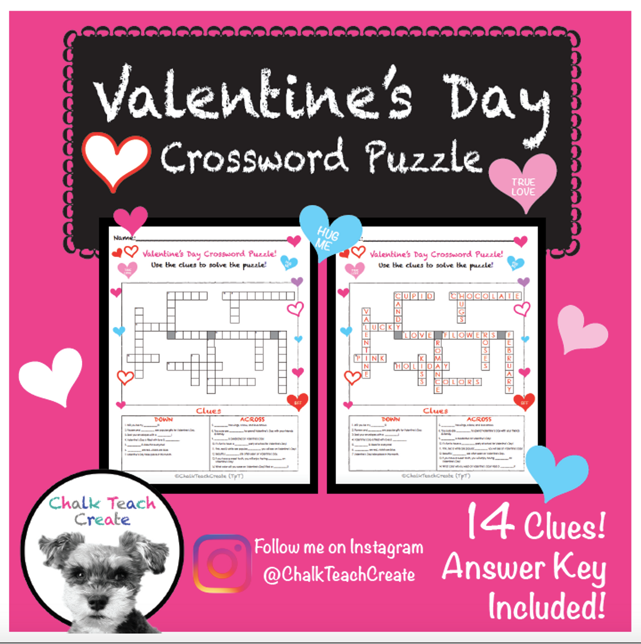 Valentines day crossword puzzle