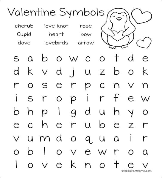 Free set of three valentines day word search printables for kids