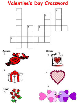Valentines day crossword puzzles