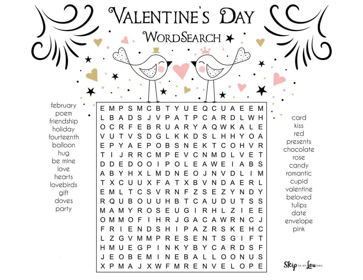 Free valentines day word search printables skip to my lou